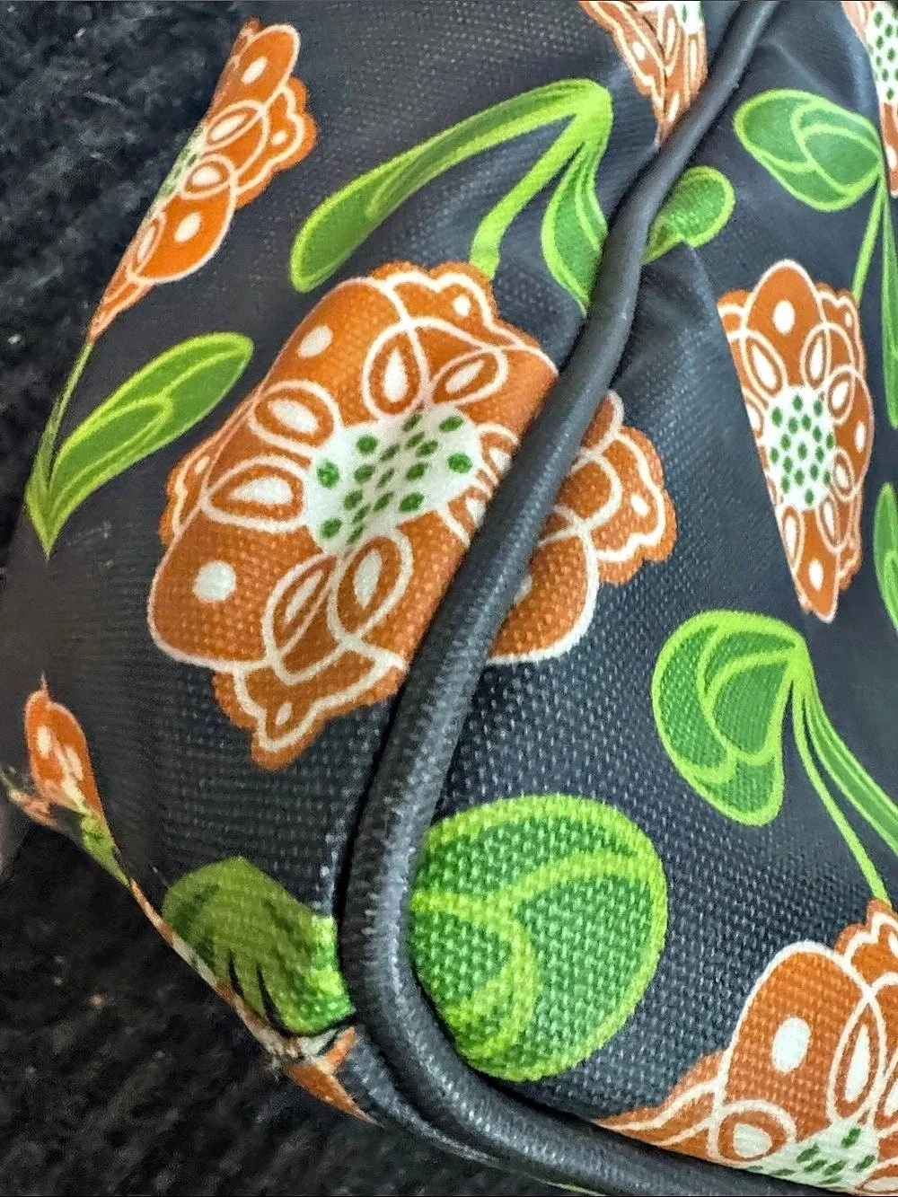 Petunia Pickle Bottom Boxy Backpack Floral Bag Black & Orange
